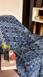 Indigo Handblocked Cotton Throw - Image 4
