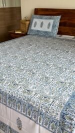 Nilambari Handblocked Super king Size Bedsheet - Image 2