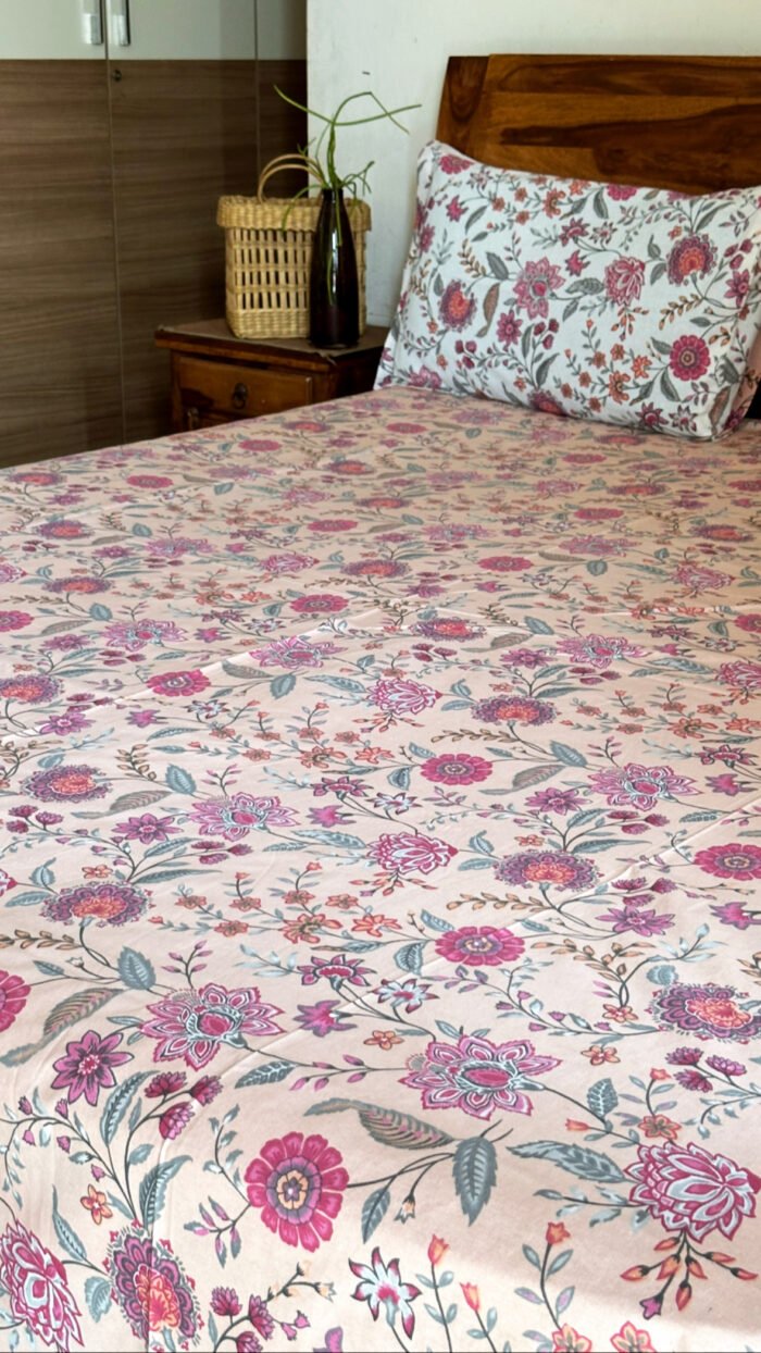 Basant Bella Cotton  Super King Size Bedsheet - Image 5