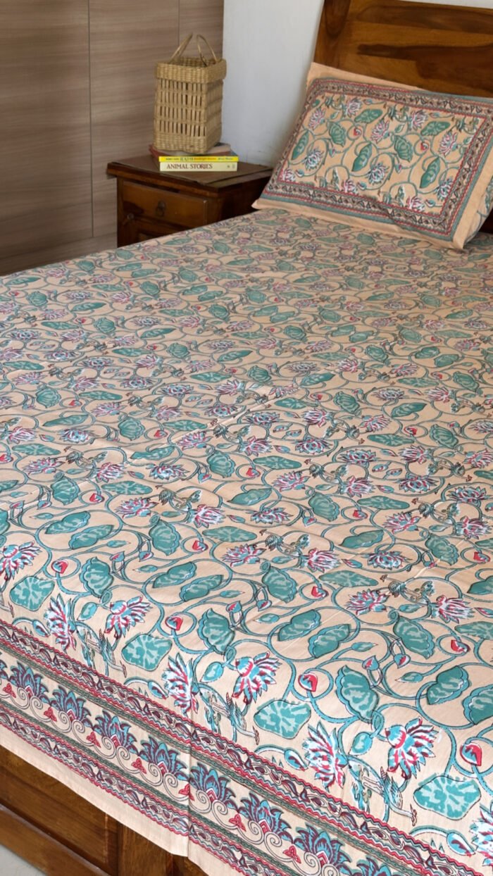 Sarang Handblocked Cotton Bedsheet - Image 2