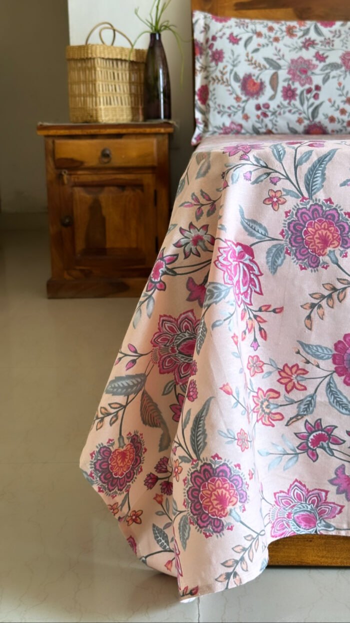 Basant Bella Cotton  Super King Size Bedsheet - Image 4