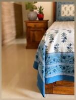 Rang Blue Handblocked Cotton Bedsheet