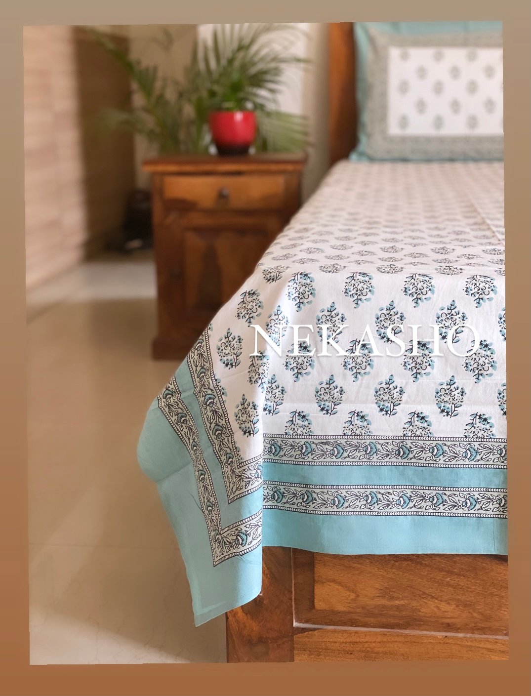 IMG_4122 Rang Handblocked Cotton Bedsheet - Image 1