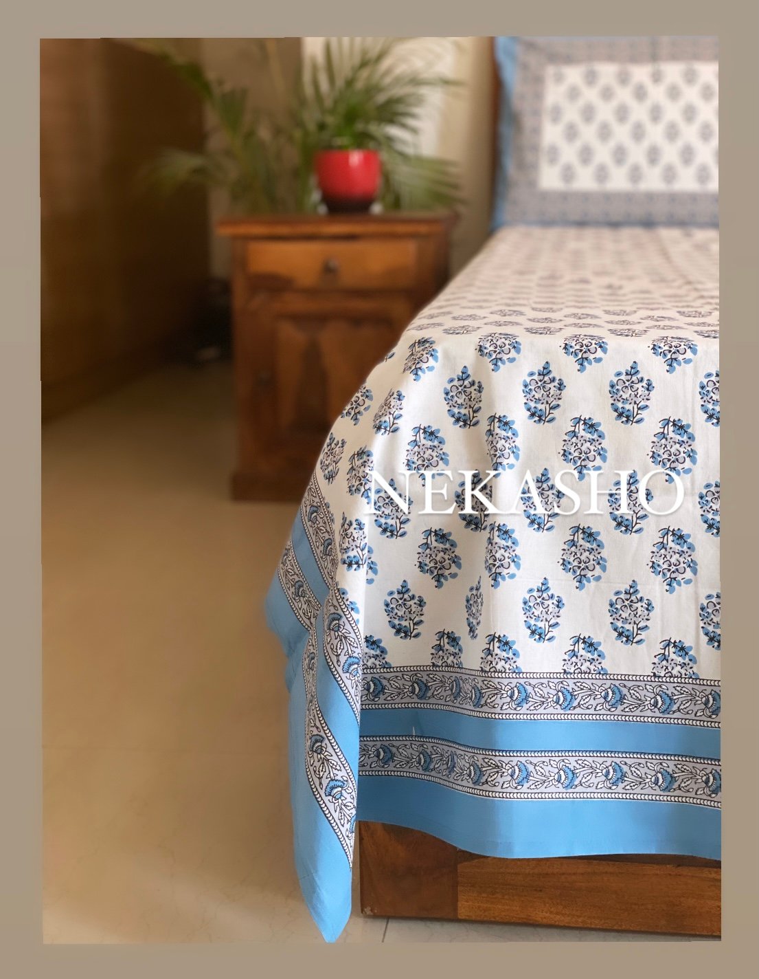 IMG_4123 Rang Handblocked Cotton Bedsheet - Image 1