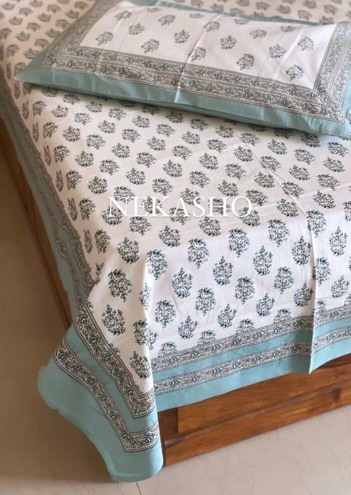Rang Handblocked Cotton Bedsheet - Image 5