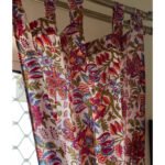 Multi Floral Semi Sheer Block Print Curtains