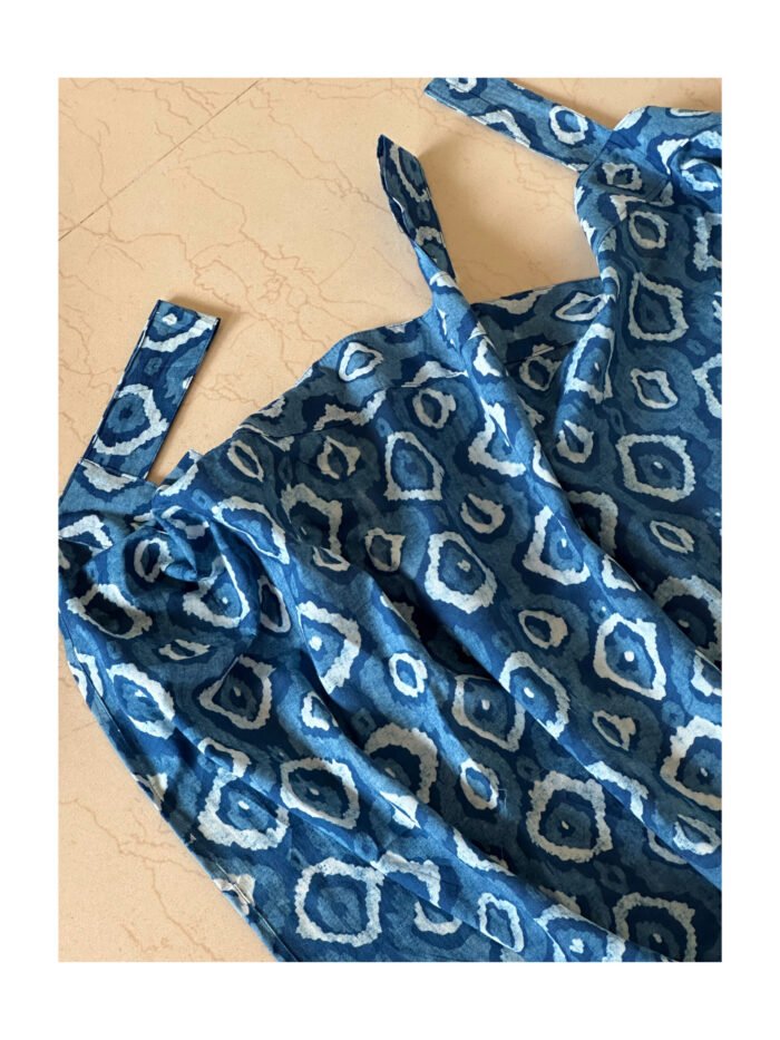 1680114055079 Indigo Semi Sheer Block Print Curtain - Image 4