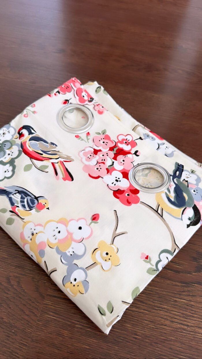 32363CC0-64E3-49F1-937B-194C29074D77 Gulabi Chidiya Cotton Curtains - Image 5