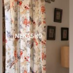 Peach Chidiya Cotton Curtains