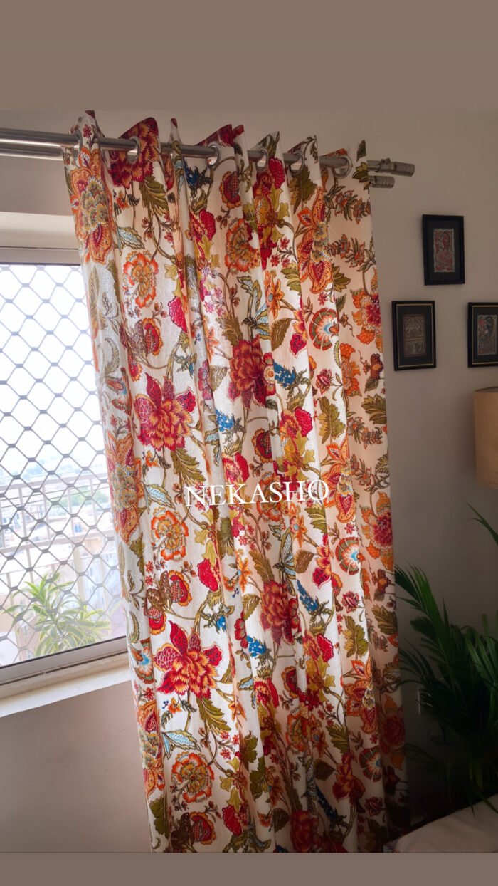 DB39B480-63A1-4F66-8A32-95E4165924CB Phoolwari Cotton Curtains - Image 4