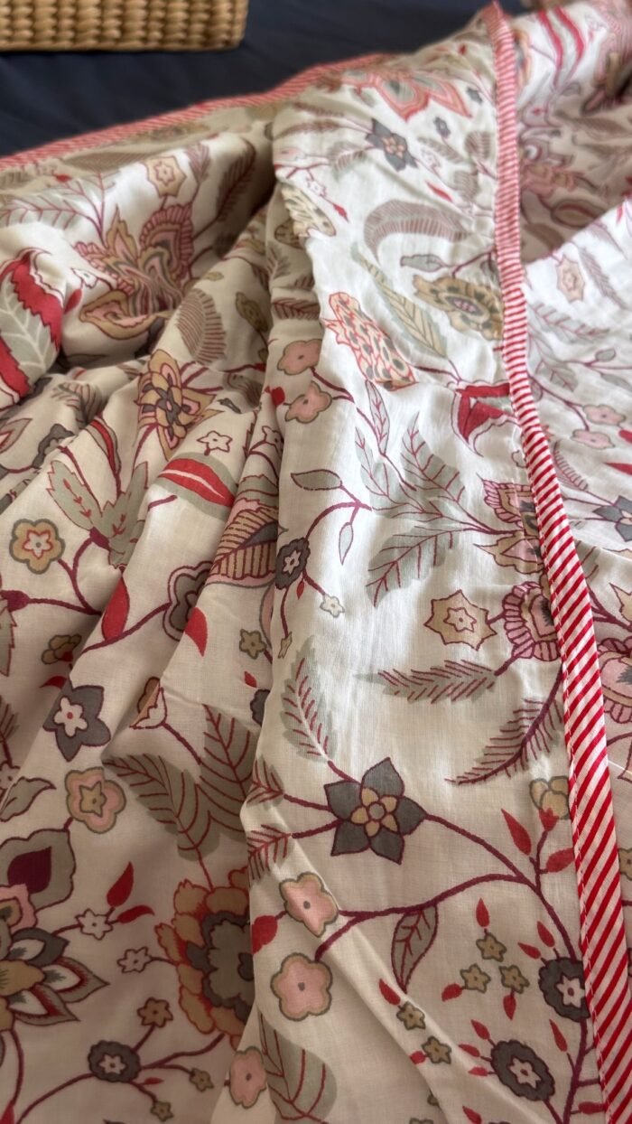 Handblocked Printed Double Bed Mul Dohar - Image 4