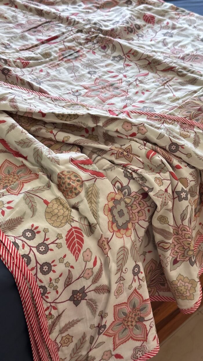 Handblocked Printed Double Bed Mul Dohar - Image 5