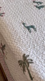 Wild Tales Handblocked Cotton Quilted Bedcover - Image 7