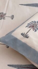Grey Blue Super King Size Premium Bedsheet - Image 3