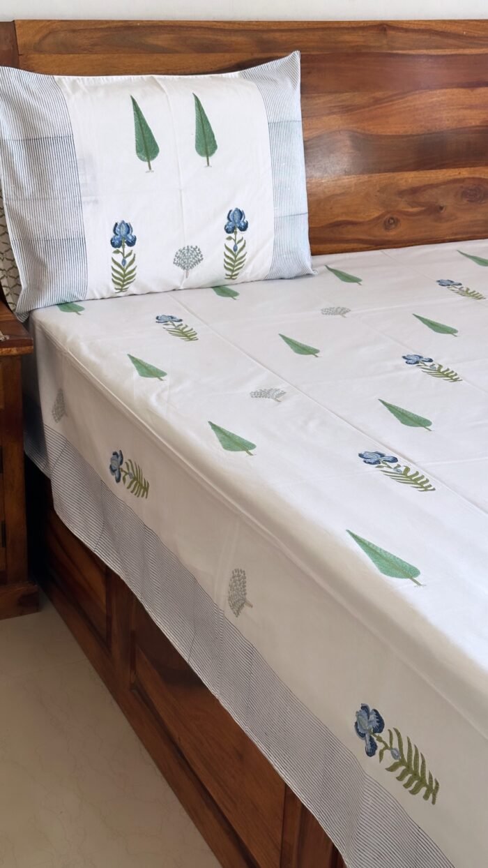Hara Bhara Bagh Super King Size Premium Bedsheet - Image 2