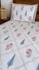 Summer Floral Jaal Super King Size Premium Bedsheet