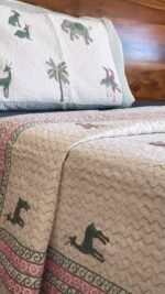 Wild Tales Handblocked Cotton Quilted Bedcover - Image 8