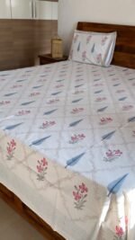 Summer Floral Jaal Super King Size Premium Bedsheet - Image 5