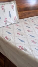 Summer Floral Jaal Super King Size Premium Bedsheet - Image 4