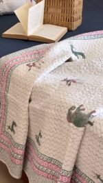 Wild Tales Handblocked Cotton Quilted Bedcover