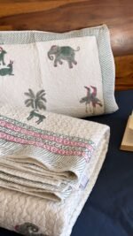Wild Tales Handblocked Cotton Quilted Bedcover - Image 4