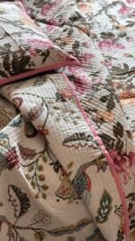 Quilted Reversible Double Bed Cotton Bedcover - Image 4