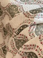 Blissful Grey Handblocked Cotton Quilted Bedcover - Image 4
