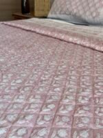 Pink Bagh Cotton Quilted Bedcover - Image 4