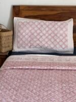 Pink Bagh Cotton Quilted Bedcover - Image 3