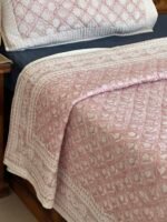 Pink Bagh Cotton Quilted Bedcover - Image 7