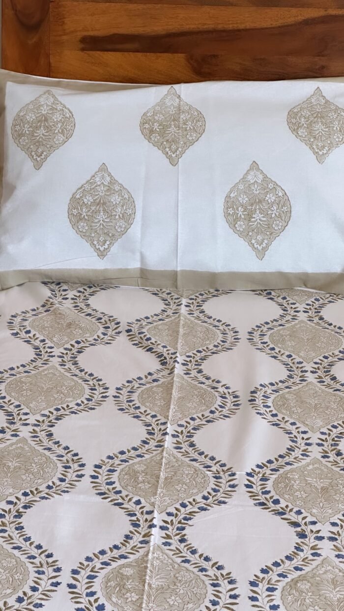 02d5439d-d80e-4afb-a029-78b8d7c176ff Saanjh Handblocked Bedsheet - Image 4