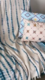 Blue Tie-dye Handwoven Throw - Image 3