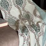 Mugal motif Handwoven Handblocked Throw