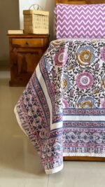 Kali-phool Handblocked Cotton Bedsheet - Image 4