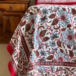 Kali-Laal Handblocked Cotton Bedsheet
