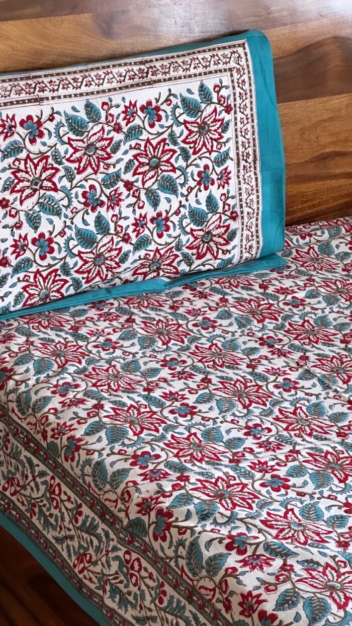Kali-Bagh Handblocked Cotton Bedsheet - Image 4