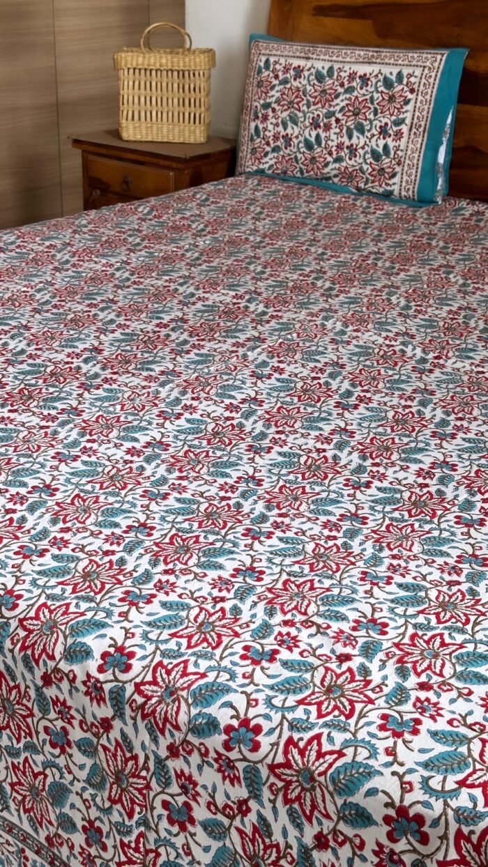 Kali-Bagh Handblocked Cotton Bedsheet - Image 2