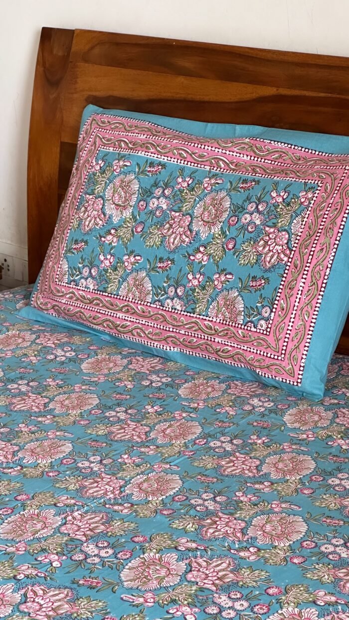 Pastel Palette Super King Size Cotton Bedsheet - Image 6
