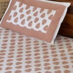 Brown Phool King Size Cotton Bedsheet