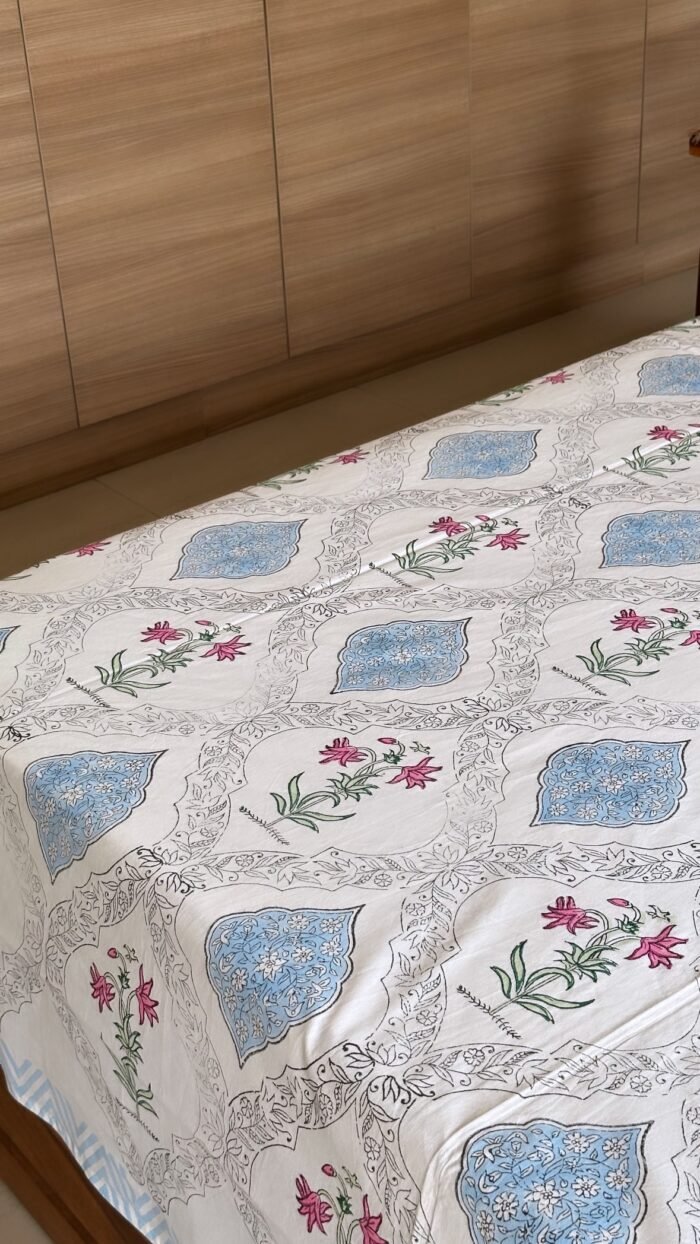 Saanjh Handblocked Bedsheet - Image 6