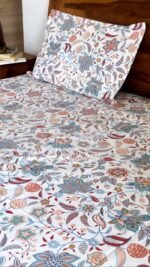 Multicoloured Cotton King Size Bedsheet