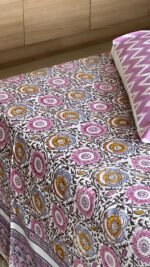 Kali-phool Handblocked Cotton Bedsheet - Image 5