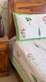 Saanjh Handblocked Bedsheet - Image 4