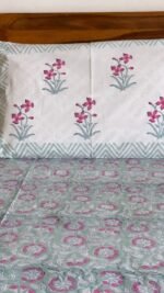 Saanjh Handblocked Bedsheet - Image 2
