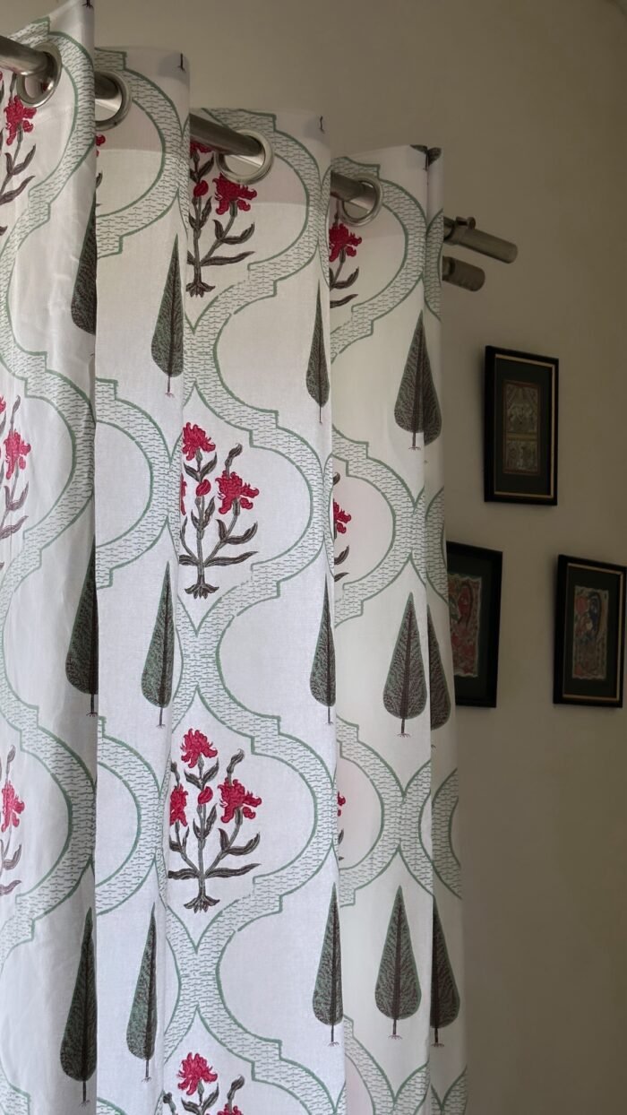 Gulabi Jaal Canvas Curtain - Image 4