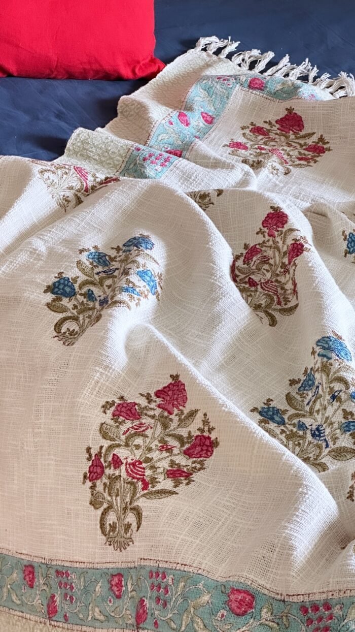 a6ac9038-a9b8-4683-8c01-508a22ff8c9d Blue-Pink.  Handwoven Throw - Image 5