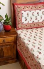 Rang Handblocked Super King Size Bedsheet