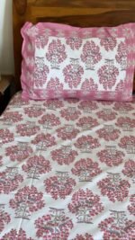 Pink Jungle King Size Cotton Bedsheet - Image 2