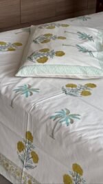 Saanjh Handblocked Bedsheet - Image 2