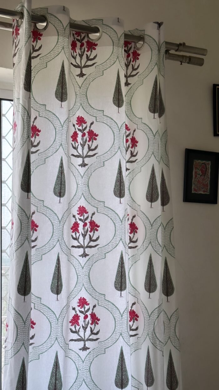 Gulabi Jaal Canvas Curtain - Image 3